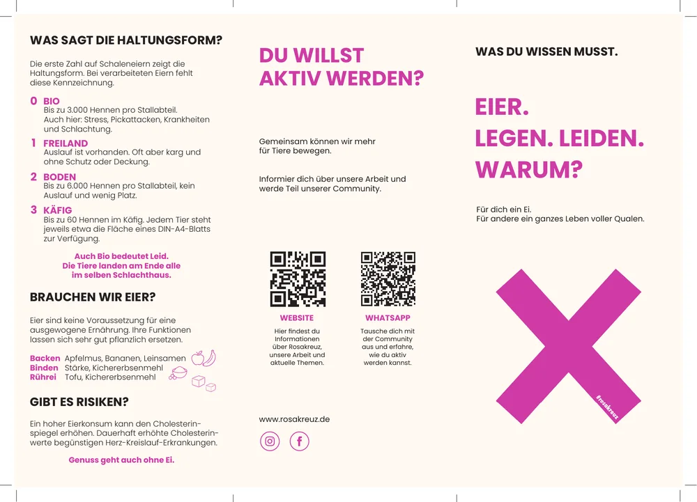 Flyer-Vorschau: Eier. Legen. Leiden. Warum?
