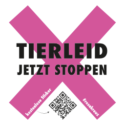 Tierleid jetzt stoppen (weiß)